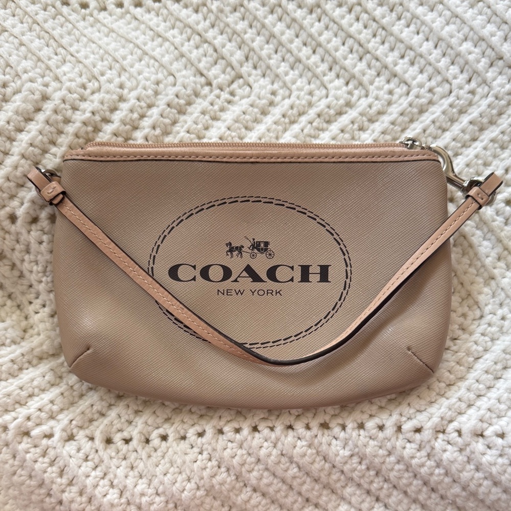 Coach Tan Crossbody Wristlet